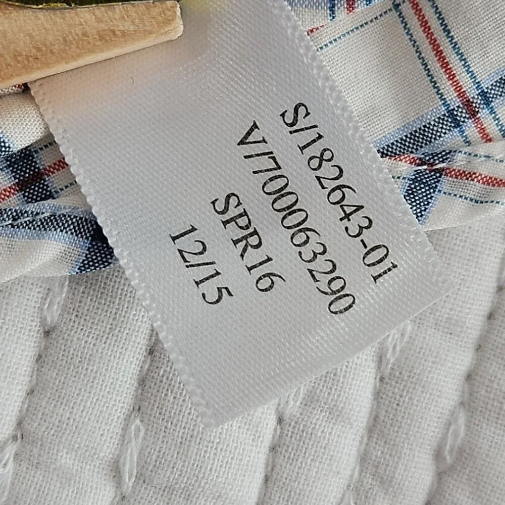 Banana Republic Shirt Men's XL Red White Blue Windowpane‎ Soft Wash Slim Fit EUC